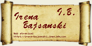 Irena Bajšanski vizit kartica